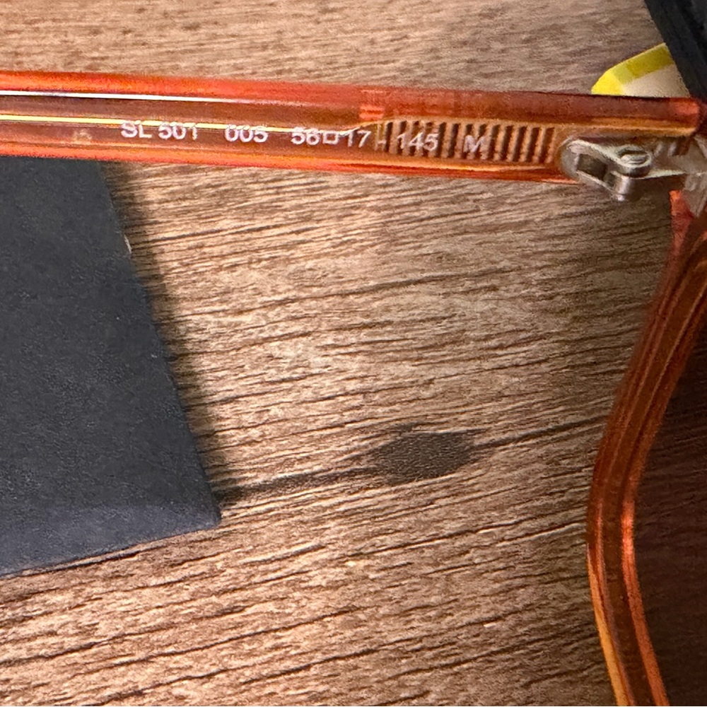Saint Laurent Translucent Amber Sunglasses - Picture 4 of 5